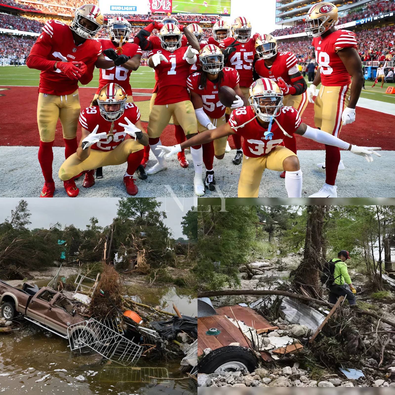 The San Francisco 49ers have donated $50 million to help flood victims and assist with ongoing search efforts for those unaccounted for in the tragic Texas flash floods. Supporters were surprised to learn that a key player from the 49ers went to the scene himself to provide hands-on aid... - ney