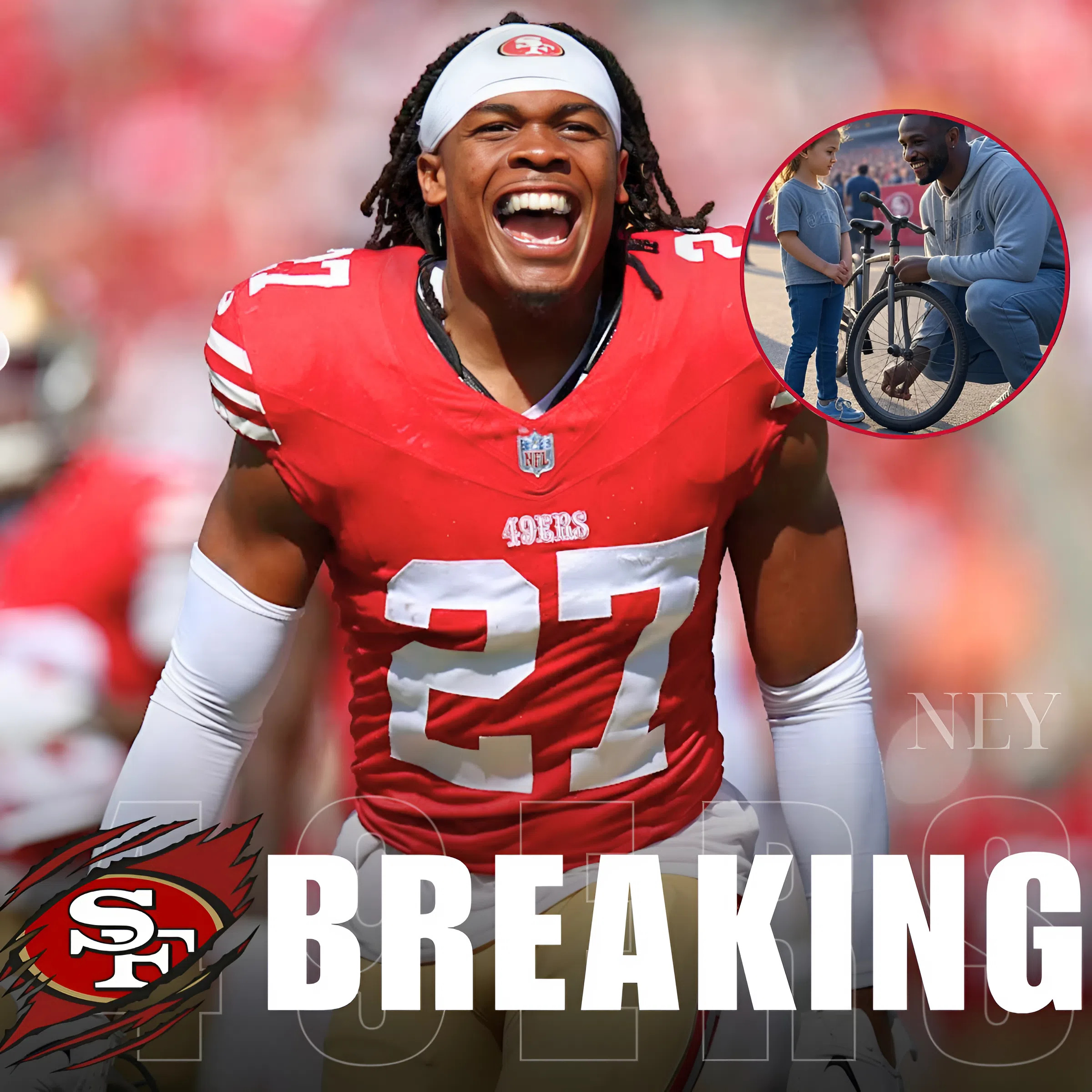 LATEST NEWS: Among the sea of fans, one little girl waits quietly — not for the star QB, but for Ji’Ayir Brown. Every year, he spots her. No cameras, no conversation, just a simple moment that repeats like clockwork: a bike, a smile, and a quiet ride through the noise. Nobody’s sure how it began, but it hasn’t ended. And each year, it leaves people wondering — who is she, and why does this moment matter so much?... - ney