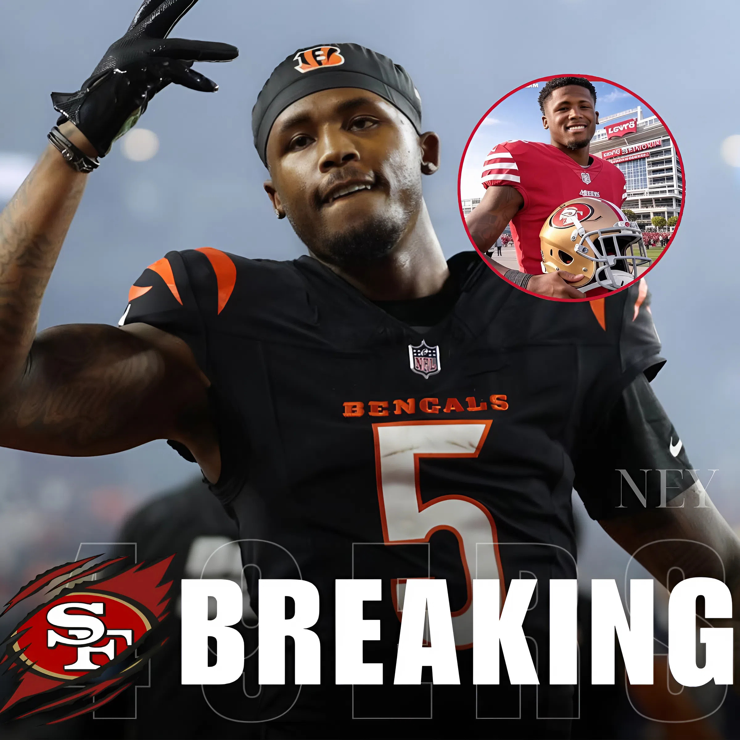 BREAKING NEWS: After San Francisco and Cincinnati agreed on a $71 million deal, wide receiver Tee Higgins has officially joined the 49ers. Reports say he promptly passed his physical and made arrangements to relocate. Perhaps most telling — Higgins has already purchased a home in Santa Clara, just blocks from Levi’s Stadium, showing his intent to build a new legacy with the 49ers... - ney