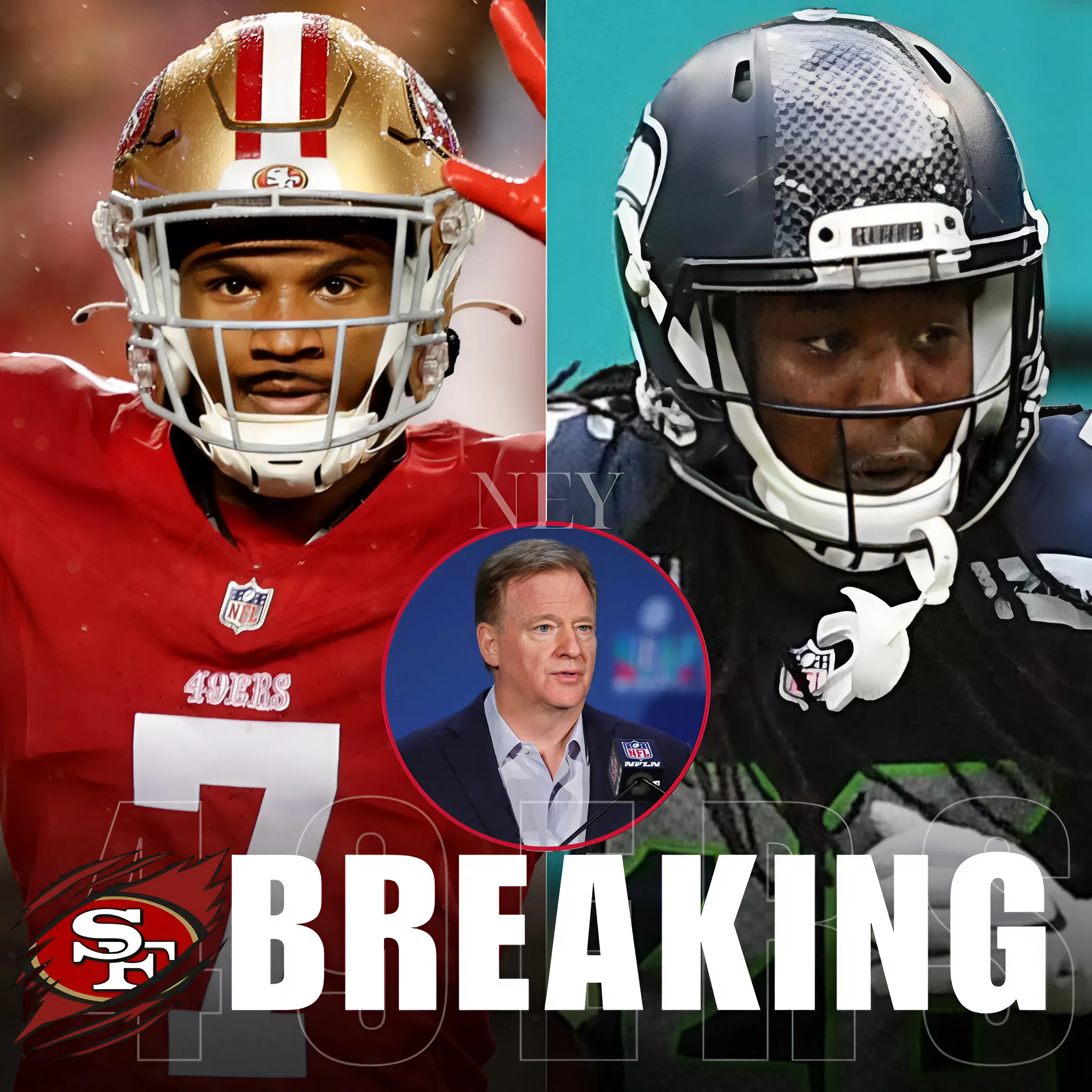 BREAKING NFL NEWS: After weeks of a confidential internal investigation, Roger Goodell has broken his silence, uncovering compelling evidence of obvious referee bias during the 49ers’ playoff game versus the Seattle Seahawks. Clear penalties committed by the Seahawks were overlooked, seriously undermining the game’s fairness. Facing strong backlash from fans and analysts, the NFL has promised a comprehensive review and swift action should any misconduct be verified... - ney